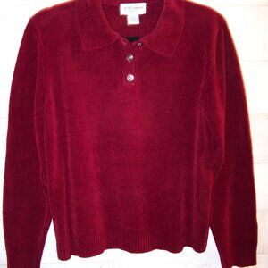 Alfred Dunner Dark Red Sweater Petite Large